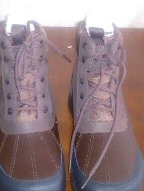 NWT UGG Emmett Size 14 New With Box Men's Brown Lace-Up Suede & Nylon Boots